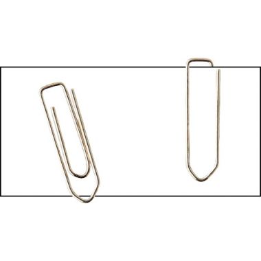 [612205] Boîte de 100 trombones 32 mm bout chevron nickelé