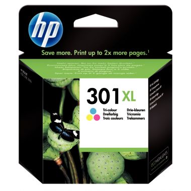 [347974] HP 301XL cartouche d'encre trois couleurs grande capacité authentique (CH564EE)