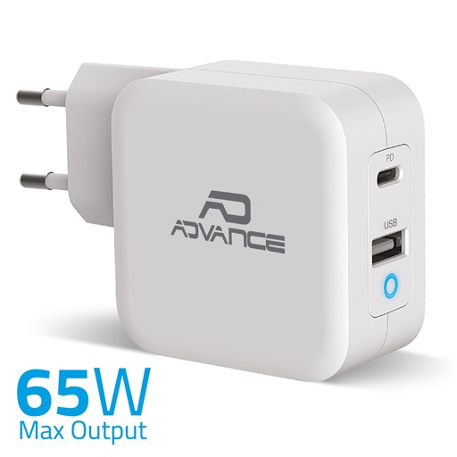 [CHARGPD-65GADV] ADVANCE Chargeur Universel 65w USB-C + USB-A