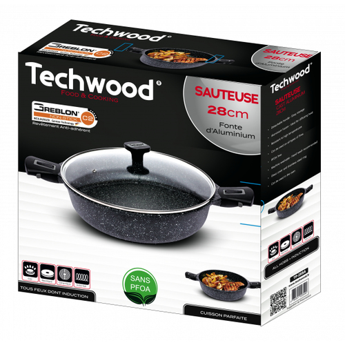 [CUISTP28SATECH] Techwood TP-28SA casserole à sauce Rond Noir
