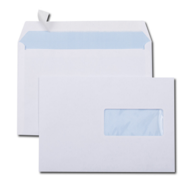 [ENV598] Boîte de 500 enveloppes blanches C5 162x229 80 g/m² fenêtre 45x100 bande de protection