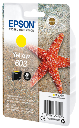 [259096] Epson ETOILE DE MER / 603 cartouche jet d'encre jaune authentique (T03U440)