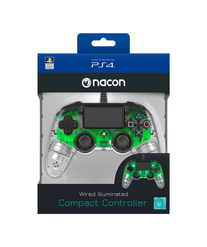 [JVPS4OFCPADCLGRNACON] NACON Manette filaire compacte lumineuse pour Playstation 4