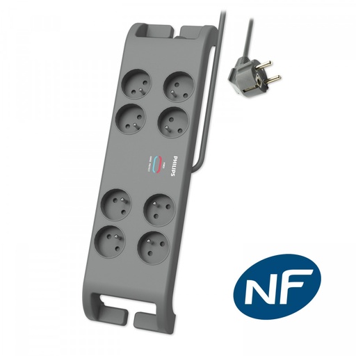 [PRISSPN3180A/19] PHILIPS Rallonge multiprise parasurtenseur - 8 prises - 2m 