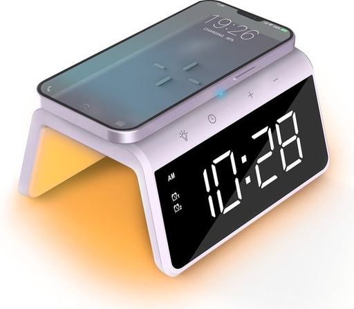 [RADHCG019QI-PUCALI] Caliber - Réveil avec chargeur induction violet