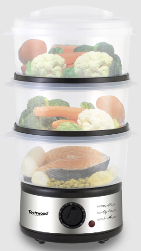 [ROBTCV750TECH] TECHWOOD Cuiseur Vapeur 7,5 litres