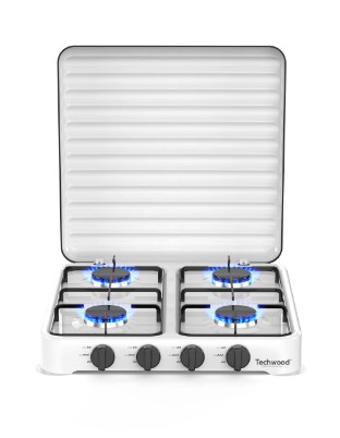 [CUISTPE400GTECH] TECHWOOD RECHAUD GAZ 4 FEUX BLANC 4KW