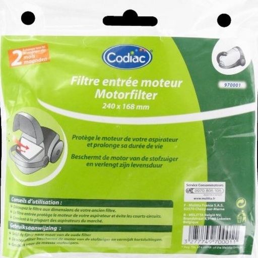 [ACS8300970001COD] CODIAC Filtre Aspirateur Entrée Moteur Std /1
