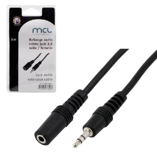[CABLEMC711GE5MMCL] MCL 5m 3.5mm câble audio 3,5mm Noir