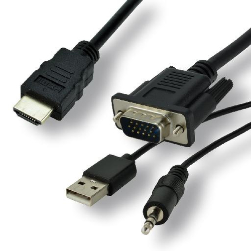 [CABLEMCVDIVGAHDMCL] MCL MCVDIVGAHD-1.5M câble vidéo et adaptateur 1,5 m VGA (D-Sub) HDMI Type A (Standard) Noir