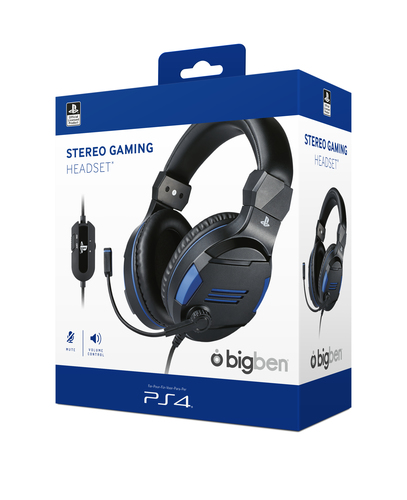 [CASQPS4OFHEADSETV3BB] Bigben Interactive PS4OFHEADSETV3 casque Avec fil Arceau Gaming Noir, Bleu