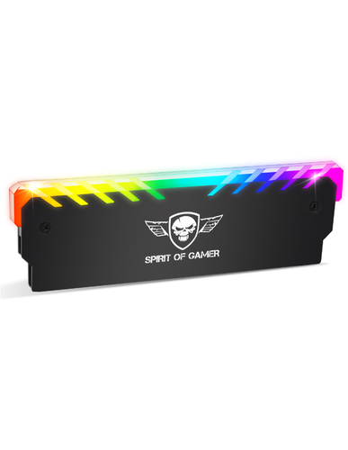 [VENTMEMRGBSOG] Spirit of Gamer SOG-MEM-RGB système de refroidissement d’ordinateur Module de mémoire Dissipateur thermique/Radiateur Noir 1 pièce(s)