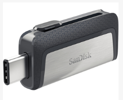 [SAUV12831BKSDISK] SanDisk Ultra Dual Drive USB Type-C lecteur USB flash 128 Go USB Type-A / USB Type-C 3.2 Gen 1 (3.1 Gen 1) Noir, Argent