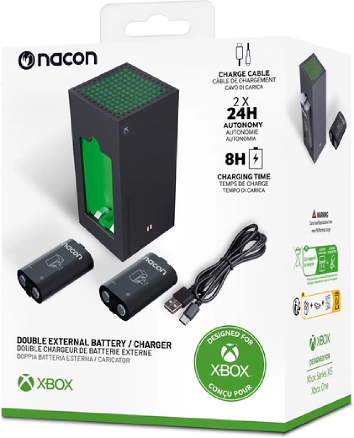 [JVXBOXXBXBATTERYBOX] NACON Double Chargeur de Batterie Externe pour Manettes Xbox