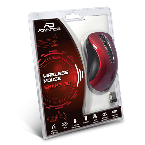 [SOURSS3DWREADVA] ADVANCE Shape 3D souris Bureau Ambidextre RF sans fil Optique 1600 DPI