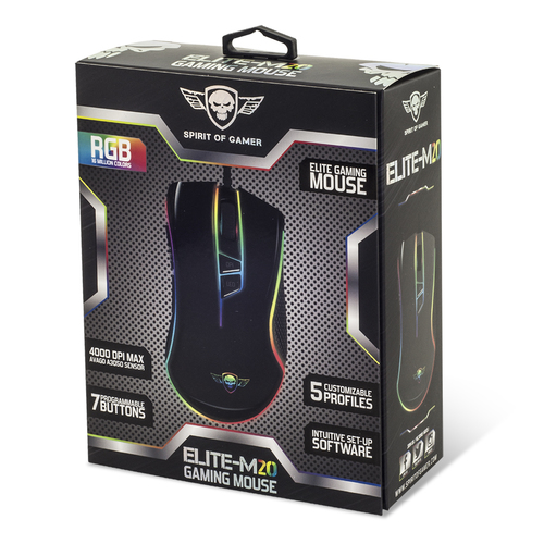 [SOURSSEM20RFSOG] Spirit of Gamer Elite-M20 souris Gaming Droitier USB Type-A Optique 4000 DPI