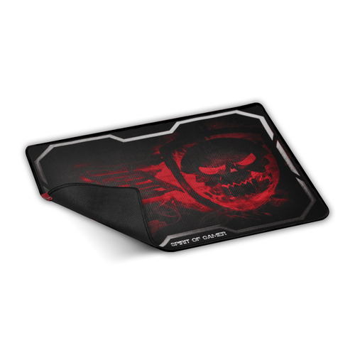 [TAPPAD01XLR] Spirit of Gamer Smokey Skull Tapis de souris de jeu Noir, Rouge