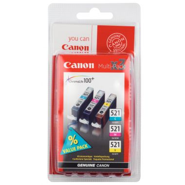 [212124] Canon Multipack de cartouches d'encre couleur CLI-521 C/M/Y