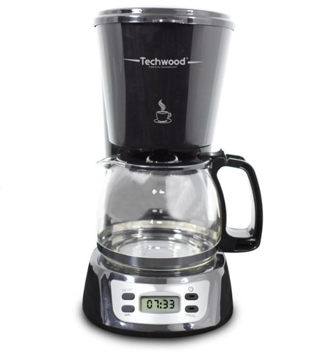 [CAFTCA846TECH] TECHWOOD Cafetiére Programmable 6 Tasses Noir