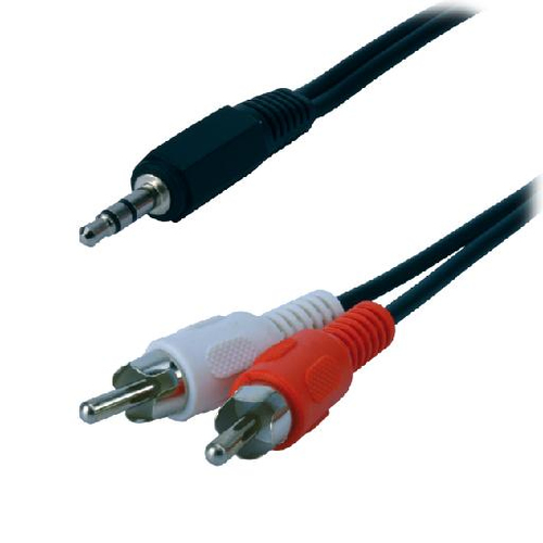 [CABLEMC720GE1-5MMCL] MCL MC720GE-1.5M câble audio 1,5 m 3,5mm 2 x RCA Noir, Rouge, Blanc
