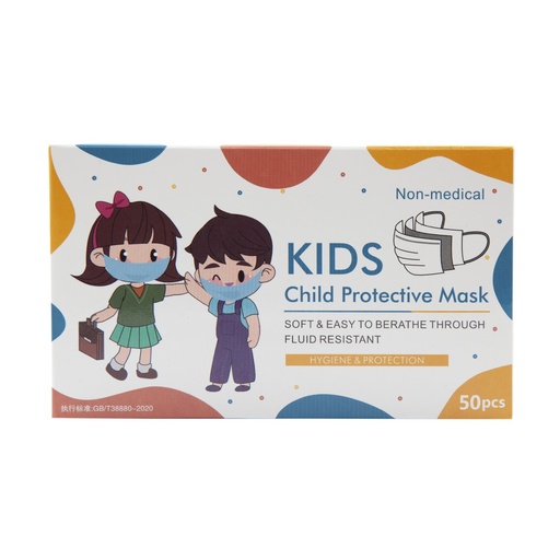 [MASKOLI2022] BTE 50 MASQUES ENFANT USAGE UNIQUE 3P TAILLE M
