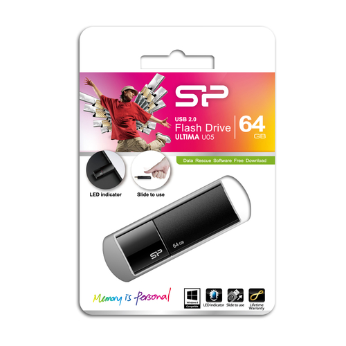 [SAUV64GBUSB2SILIC] Silicon Power Ultima U05 lecteur USB flash 64 Go USB Type-A 2.0 Noir