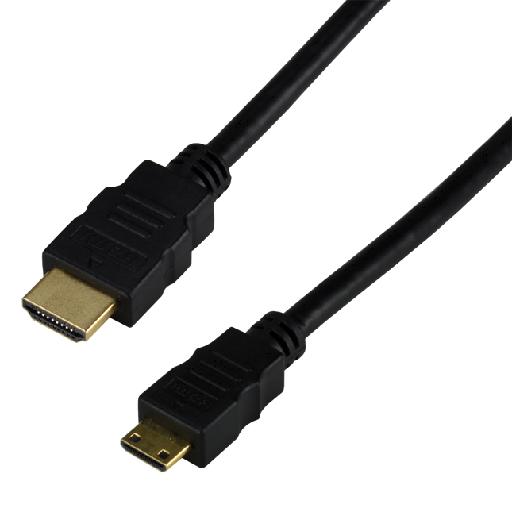 [CABLEMC382Z2MMCL] MCL MC382Z-2M câble HDMI HDMI Type A (Standard) HDMI Type C (Mini) Noir