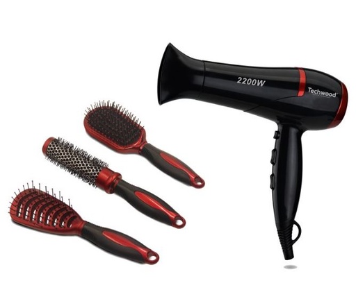 [BEATTCO6075TECH] TECHWOOD Coffret Beauté Séche Rouge / Noir