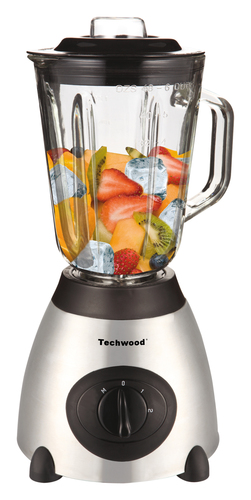 [ROBTBLI360TECH] Techwood TBLI-360 blender 1,5 L Mélangeur de table 500 W Noir, Acier inoxydable