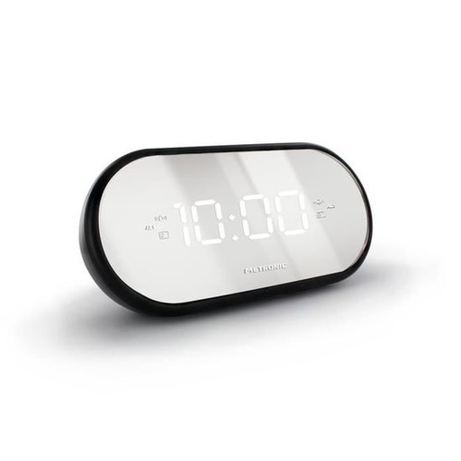 [RAD477037METRON] METRONIC Radio Réveil FM Miroir, led blanc