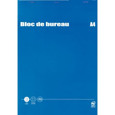 [455931] Bloc de bureau 100 feuilles, format A4, quadrillé 5x5, papier 60g