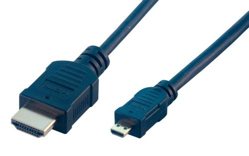 [CABLEMC386Z-2MMCL] MCL MC386-2M câble HDMI HDMI Type A (Standard) HDMI Type D (Micro) Noir