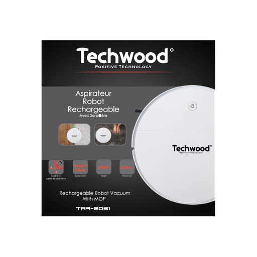 [ASPITAR2031TECH] TECHWOOD Aspirateur Robot 2 en 1 BLANC 