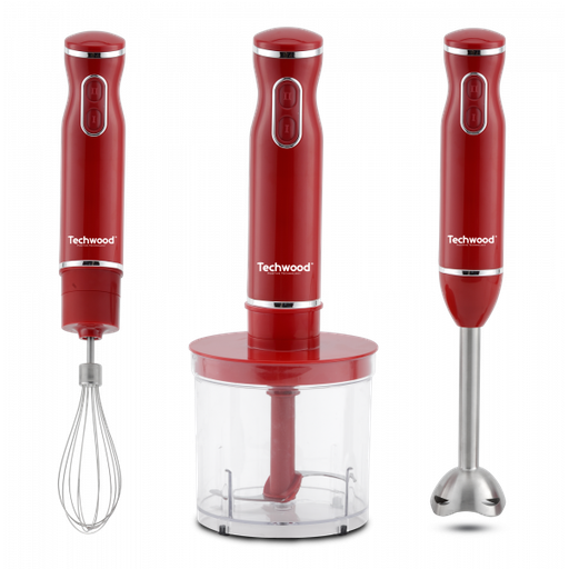 [ROBTMS9605TECH] TECHWOOD MIXEUR PLONGEANT 3 EN 1 ROUGE